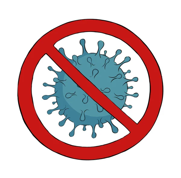 Fermare Coronavirus Concetto Illustrazione Isolato Sfondo Bianco — Foto Stock