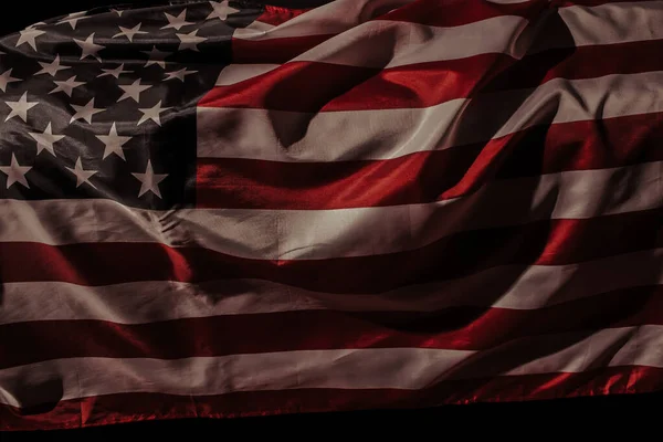 Close Tiro Bandeira Ondulada Dos Estados Unidos América — Fotografia de Stock