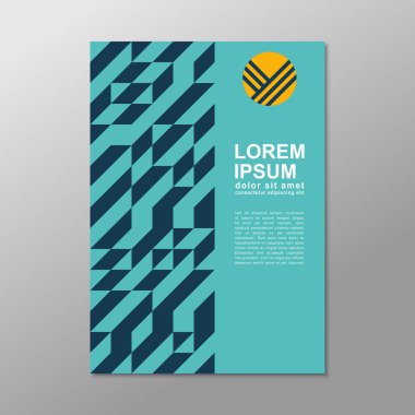 Sayfa tasarım şablonu. Rapor, sunum veya broşür. Soyut geometrik arkaplan. Güzel renkler.