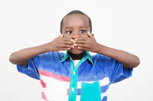 Little Boy Decided Say Nothing All Just Saw — Stock Photo, Image