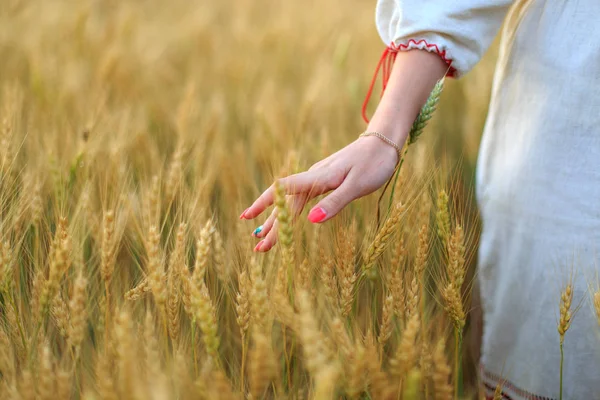 Ulusal giysiler ve çelenk alanında giymiş kız
