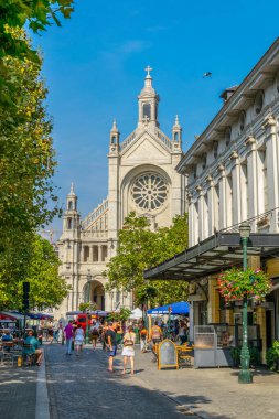 Brüksel, Belçika, 4 Ağustos 2018: Saint Catherine c manzarası