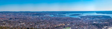 Oslo 'nun Holmenkollen kayak atlayışından havadan görünüşü, Oslo, Norveç