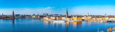 Stockholm 'den Gamla Stan İsveç' in Sodermalm adasından izlendi