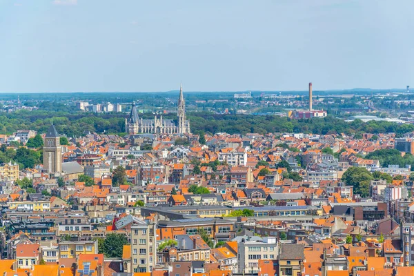Панорама Брюсселя из базилики Кёкельберг в Бельгии — стоковое фото