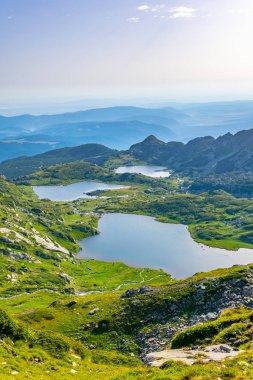 Bulgaristan 'da yedi rila gölünün gündoğumu manzarası