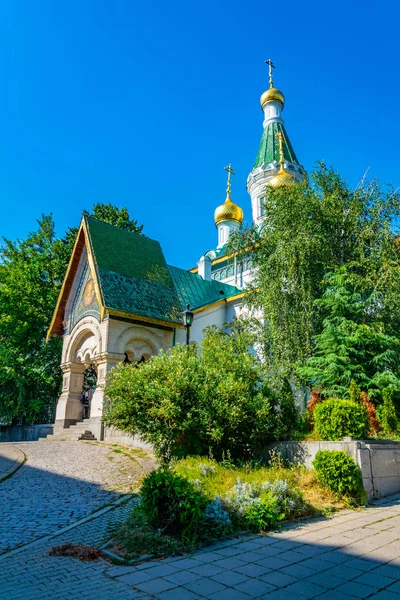 Russische kerk van Sint Nikolai Mirlikiiski in Sofia, Bulgarije — Stockfoto