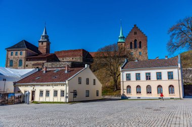 Norveç, Oslo 'daki Akershus kalesinin manzarası