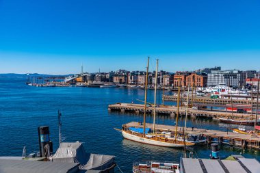 Norveç, Oslo Limanı 'nın silüeti