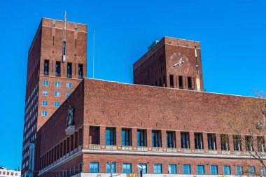 Norveç, Oslo 'daki belediye binasının ayrıntıları