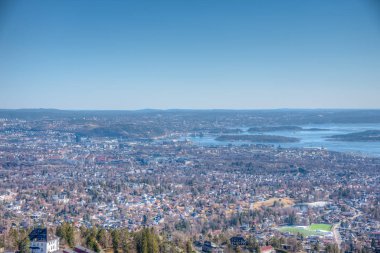 Oslo 'nun Holmenkollen kayak atlayışından havadan görünüşü, Oslo, Norveç