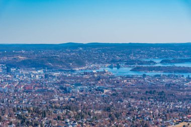 Oslo 'nun Holmenkollen kayak atlayışından havadan görünüşü, Oslo, Norveç