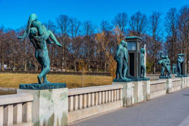 Norveç, Oslo 'daki Vigeland parkındaki heykelin ayrıntıları