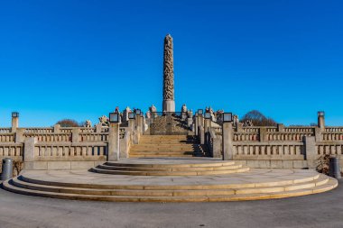 Norveç 'in Oslo kentindeki Vigeland parkında bir dönüm noktası