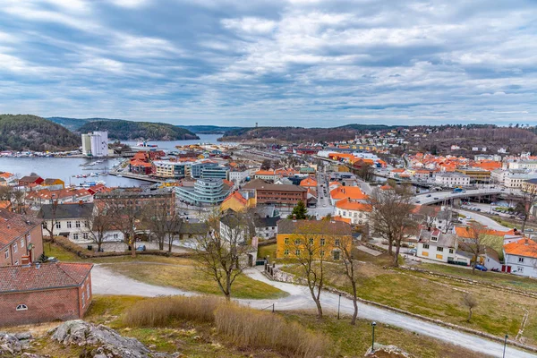 Vista aérea de la ciudad noruega Halden — Foto de Stock