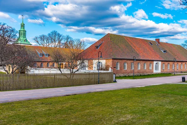 Typische Holzhäuser in der Altstadt von Fredrikstad in Norwegen — Stockfoto