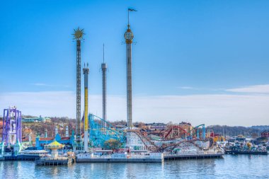 Stockholm, İsveç 'teki Grona Lund Lund Eğlence Parkı. 