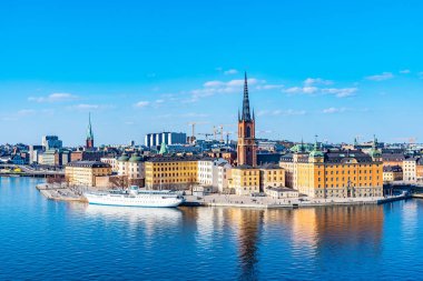 Stockholm 'den Gamla Stan İsveç' in Sodermalm adasından izlendi