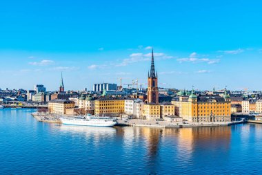 Stockholm 'den Gamla Stan İsveç' in Sodermalm adasından izlendi