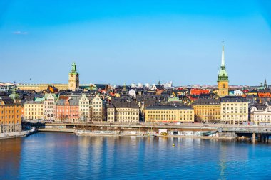 Stockholm 'den Gamla Stan İsveç' in Sodermalm adasından izlendi