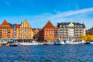 Stockholm, İsveç 'teki Kungsholmen adasının rıhtımı
