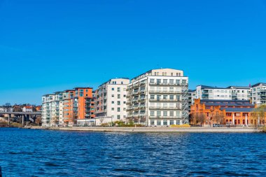 Stockholm, İsveç 'teki Kungsholmen adasının rıhtımı