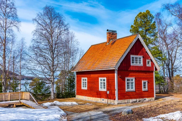 Příklady venkovské architektury v skanzenu Jamtli — Stock fotografie