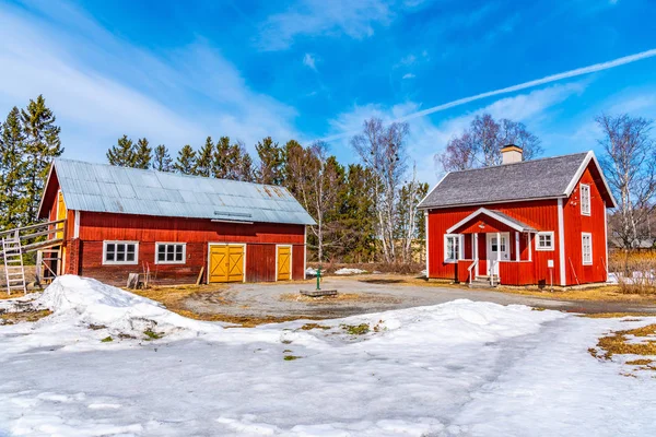 Examples of rural architecture in the Jamtli open-air museum in — Stock Photo, Image