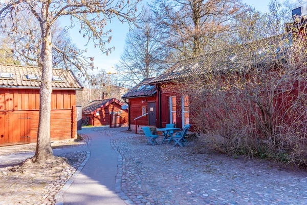 Hermosas casas de madera antiguas en Wadkoping barrio histórico de O —  Fotos de Stock