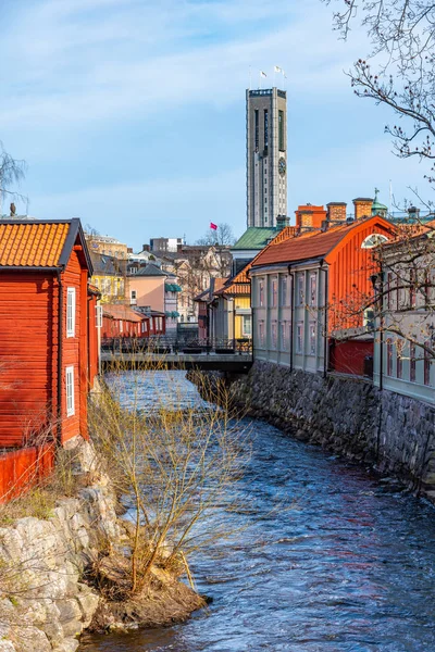 İsveç, Vasteras 'ın bir parçası olan Gamla' daki kereste binaları — Stok fotoğraf