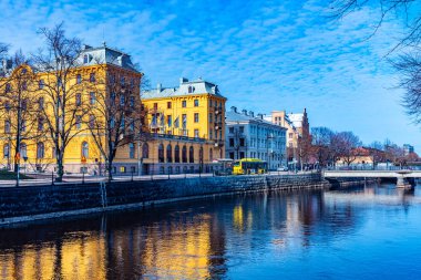 Gavle, Swe 'nin Gamla Stan semtindeki geleneksel kereste binaları