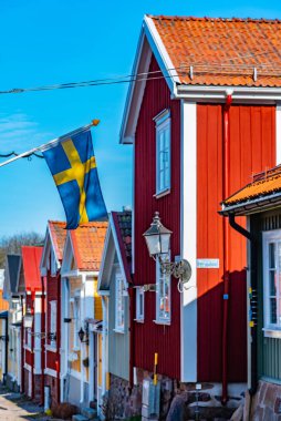 Gavle, Swe 'nin Gamla Stan semtindeki geleneksel kereste binaları