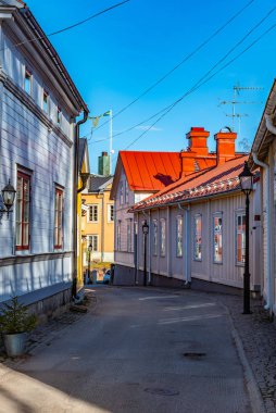 Geleneksel kereste binaları Gavle, İsveç 'in merkezinde.