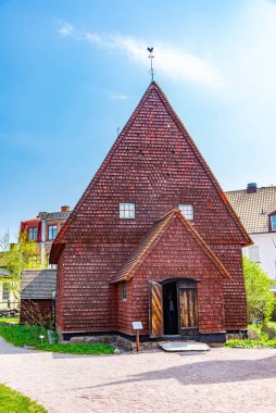 İsveç 'in Lund kentindeki Kulturen miras müzesindeki ahşap kilise.