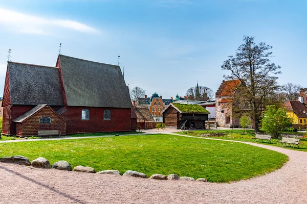 Vidéki házak a Kulturen szabadtéri múzeumban Lund, Svédország — Stock Fotó