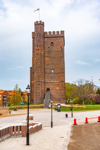 Widok na wieżę Karnan w Helsingborgu, Szwecja — Zdjęcie stockowe