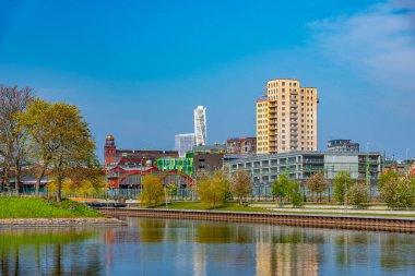 İsveç, Malmö 'deki ana tren istasyonu manzarası