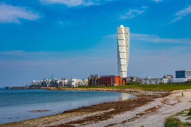 Gövde gökdelenine dönüşen Malmö silueti, İsveç