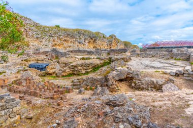 Portekiz 'de Coimbra yakınlarında Conimbriga Roma harabeleri