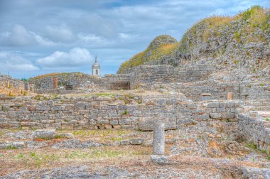 Portekiz 'de Coimbra yakınlarında Conimbriga Roma harabeleri