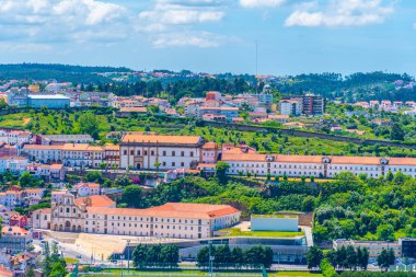 Santa Clara-a-Nova Manastırı 'nın Coimbra, Portu' daki hava manzarası.