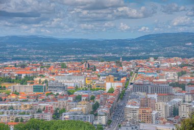 Portekiz, Monte Picoto 'dan Braga' nın hava görüntüsü
