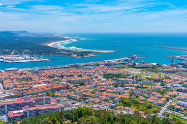 Portekiz 'de Viana do Castelo' nun hava görüntüsü