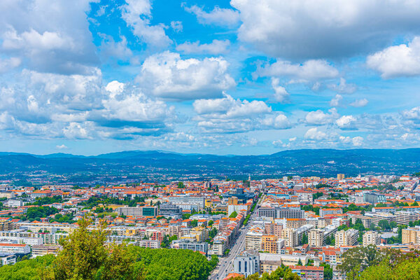 Aerial view of Braga from Monte Picoto, Portugal