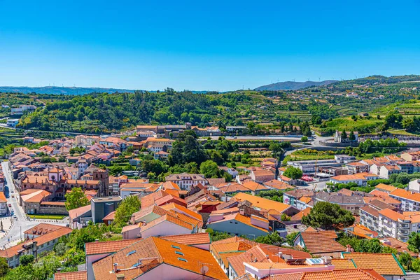 Widok z lotu ptaka na miasto Lamego w Portugalii — Zdjęcie stockowe