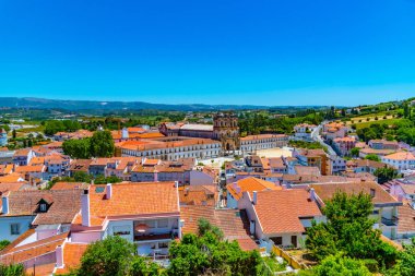 Portekiz 'deki Alcobaca manastırının havadan görünüşü