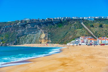 Portekiz şehri Nazare deniz manzarası