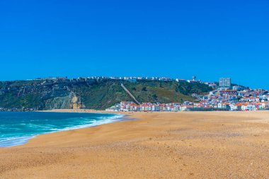Portekiz şehri Nazare deniz manzarası