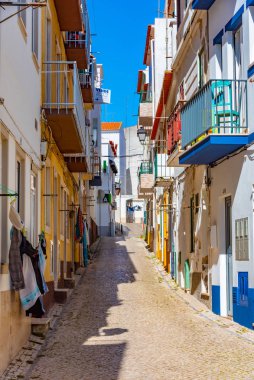 Portekiz, Nazare 'de dar bir sokak manzarası