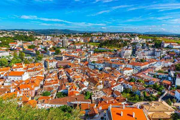 Veduta aerea del paesaggio urbano di Leiria, Portogallo — Foto Stock